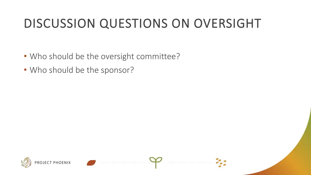 discussion questions on oversight discussion