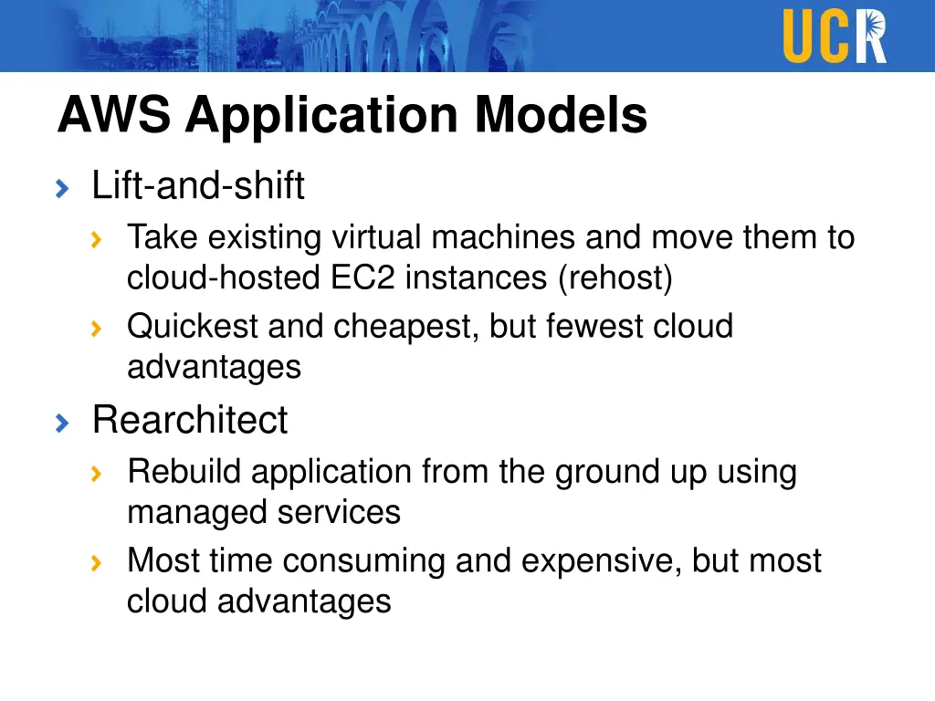 aws application models lift and shift take