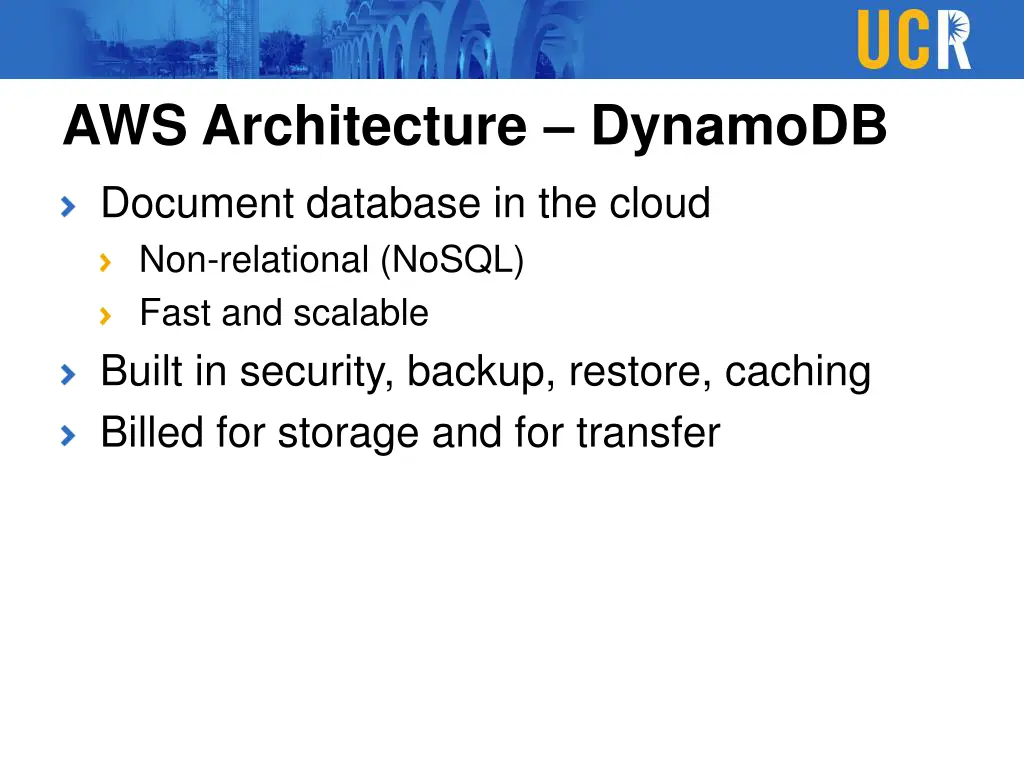 aws architecture dynamodb document database