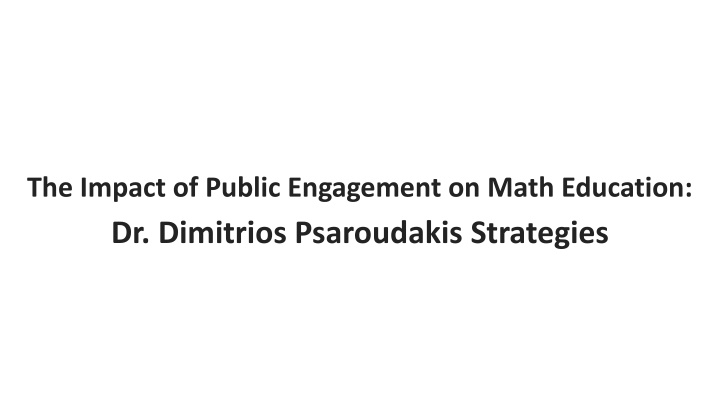 the impact of public engagement on math education