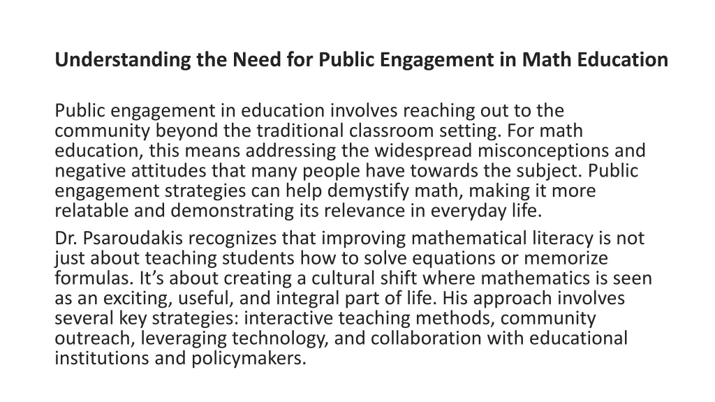 understanding the need for public engagement