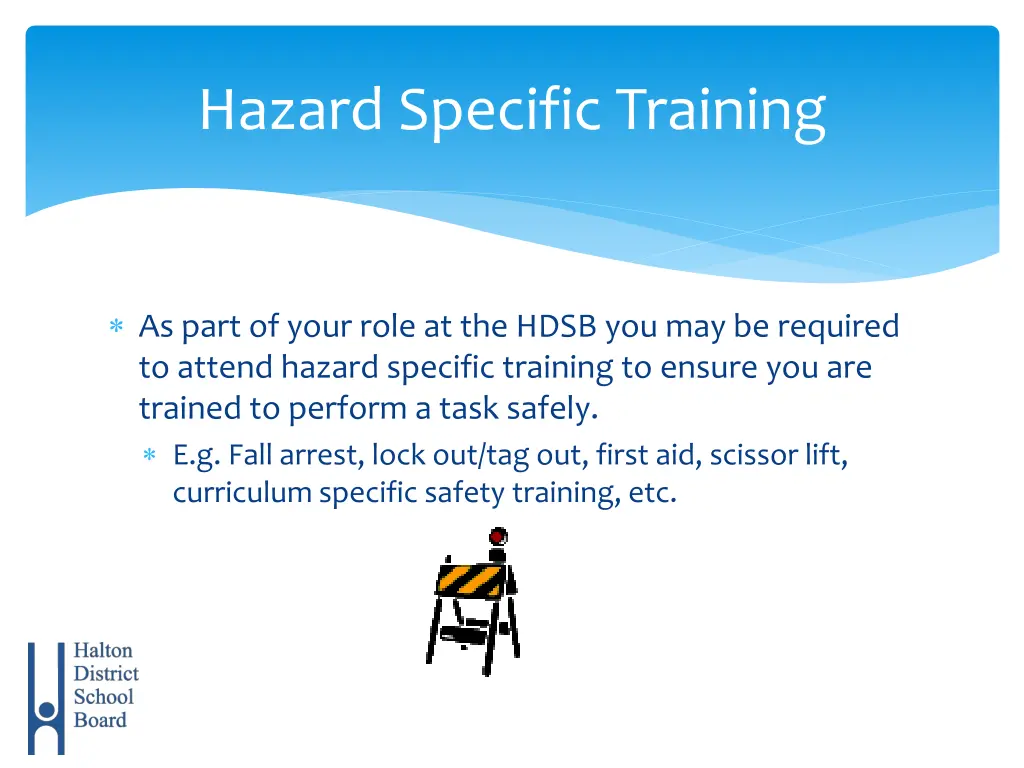 hazard specific training