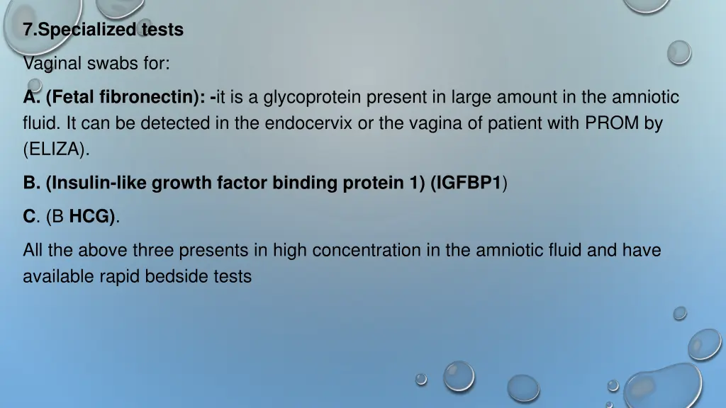 7 specialized tests