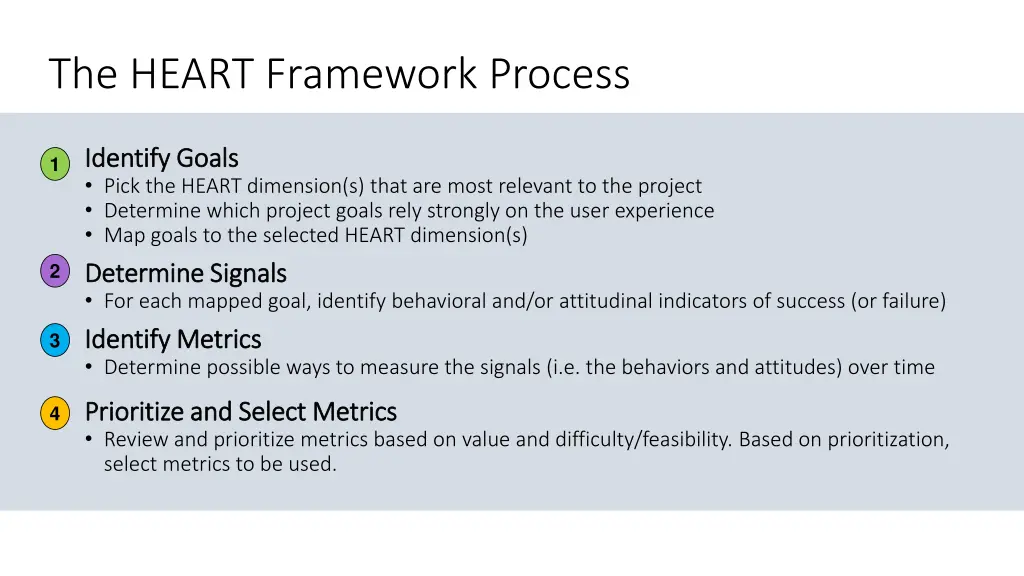 the heart framework process