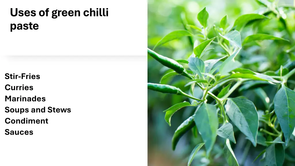 uses of green chilli paste