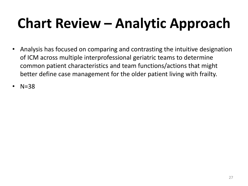 chart review analytic approach