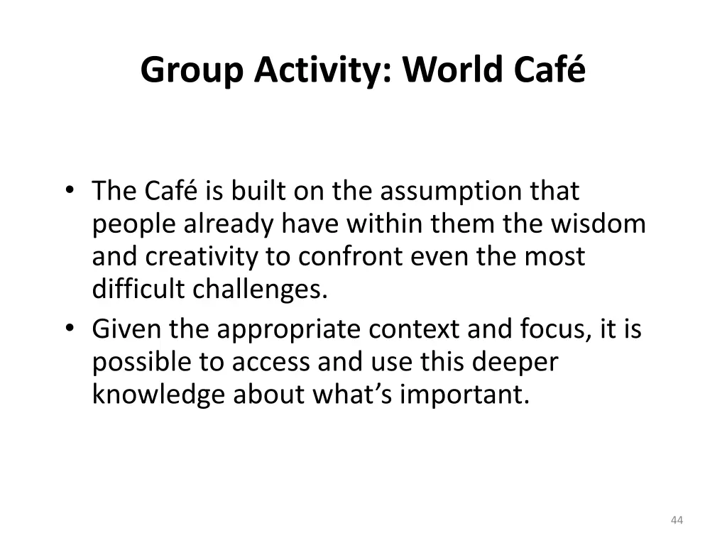 group activity world caf