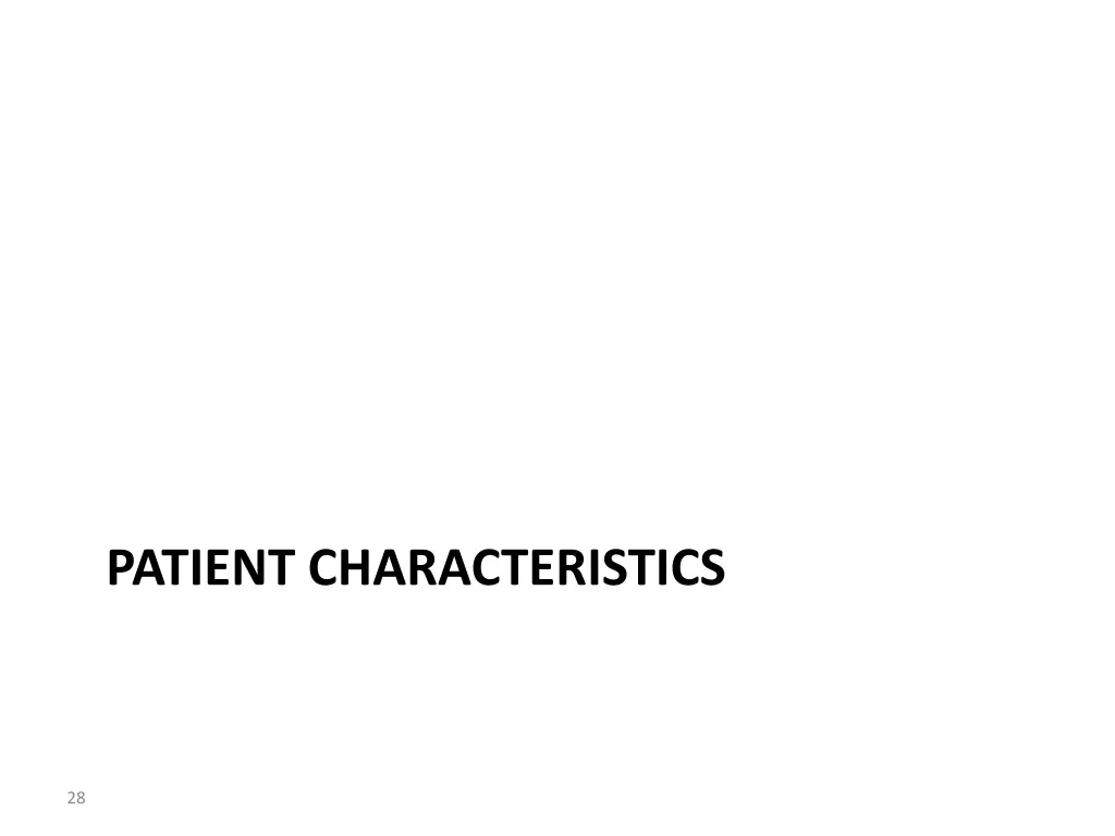 patient characteristics