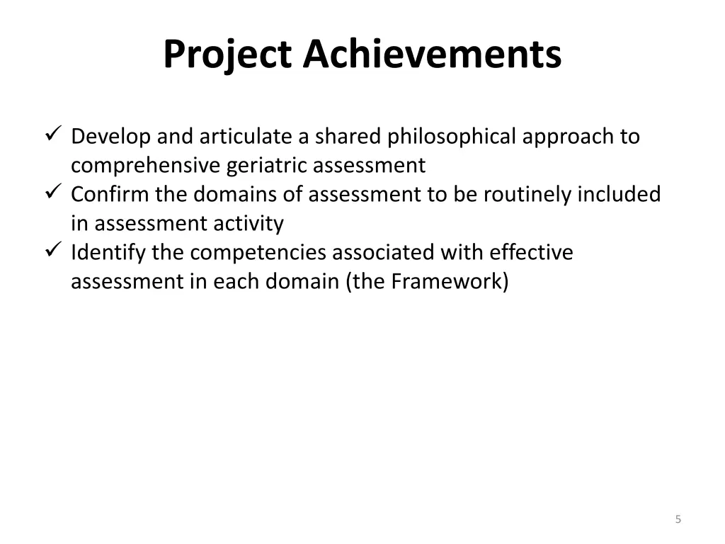 project achievements