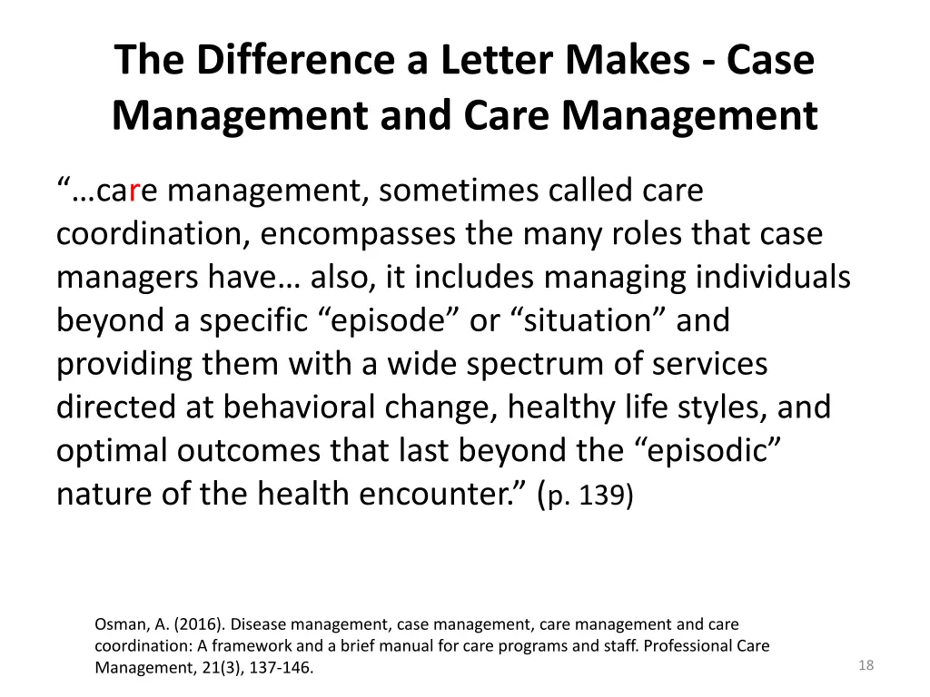 the difference a letter makes case management 1