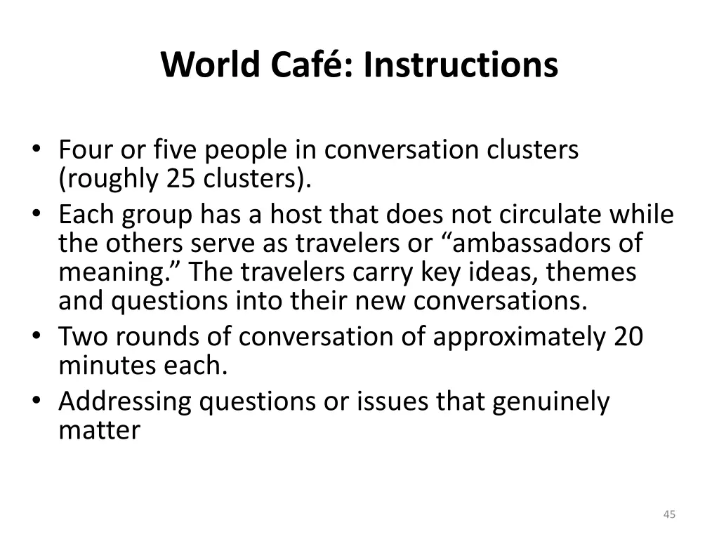 world caf instructions