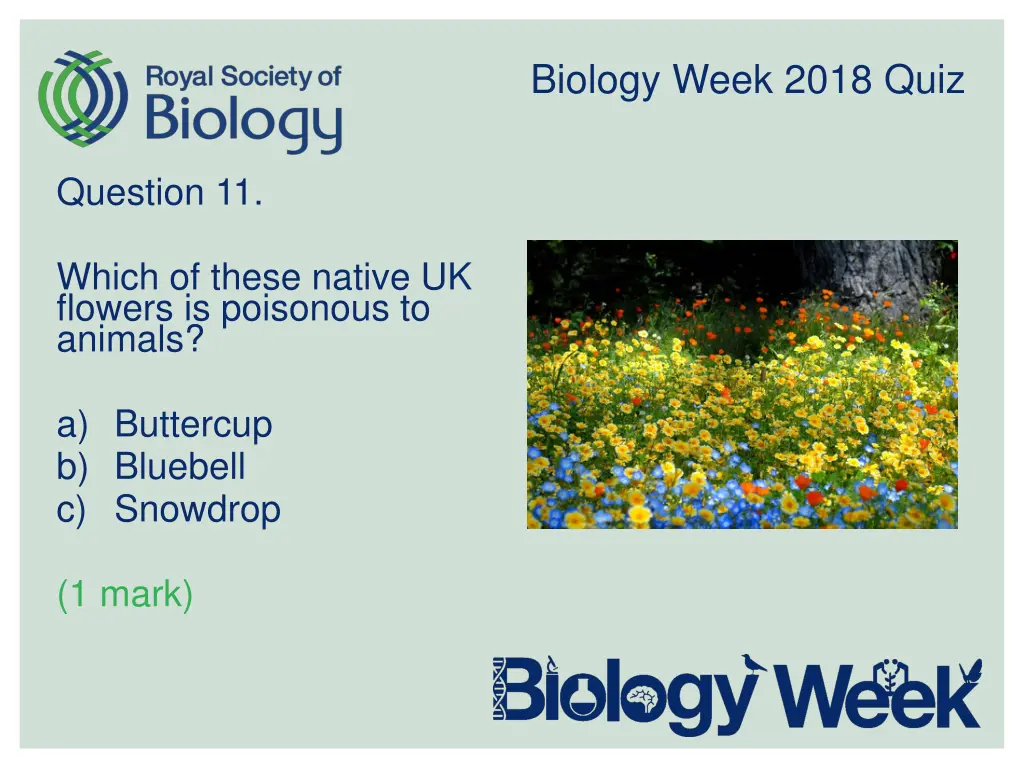 biology week 2018 quiz 11