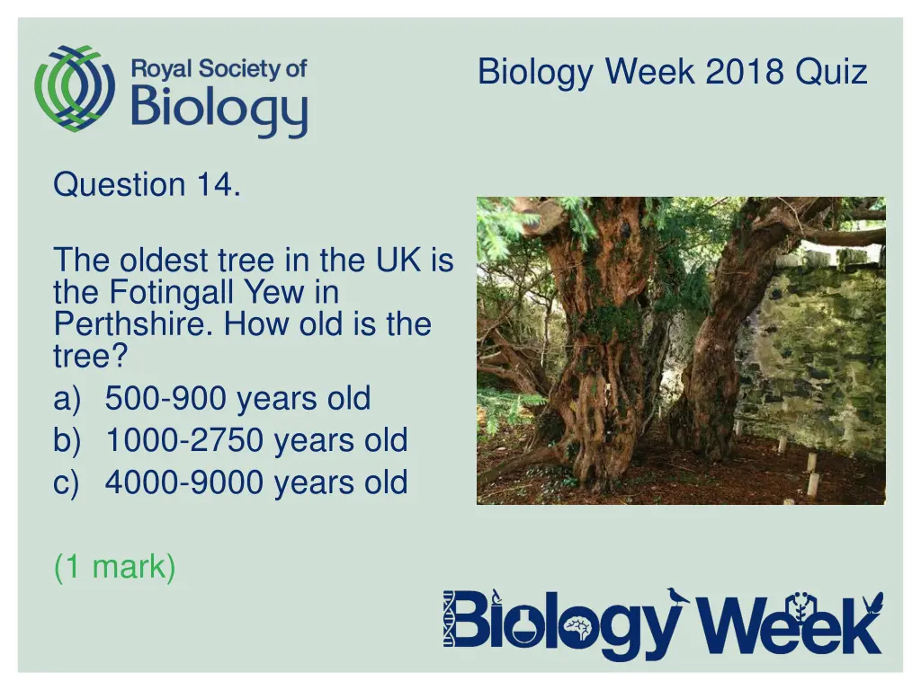 biology week 2018 quiz 14