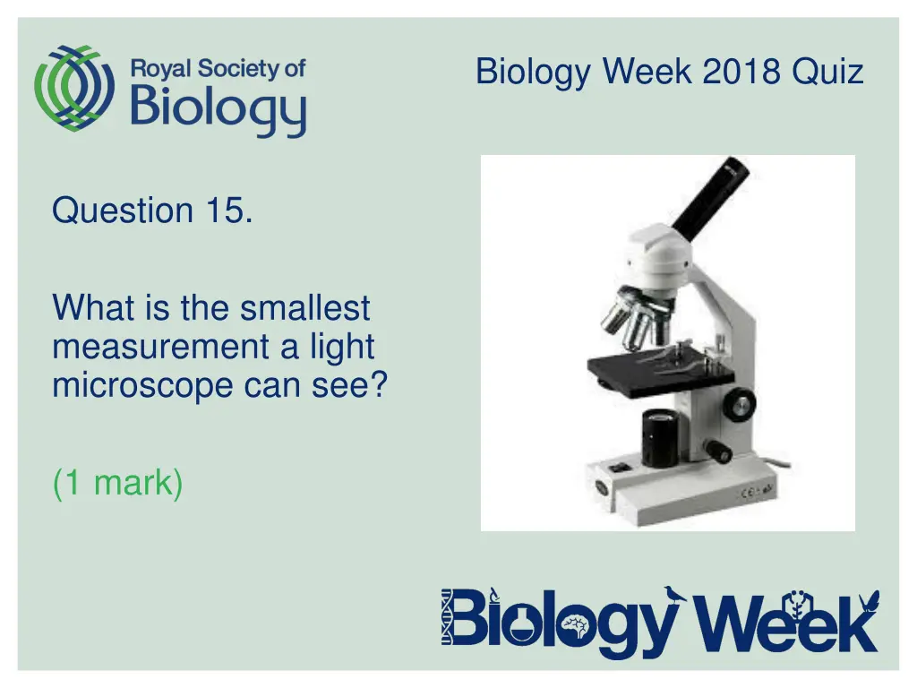 biology week 2018 quiz 15