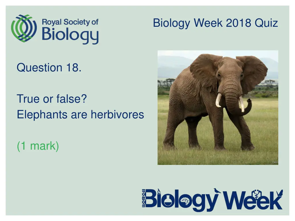 biology week 2018 quiz 18