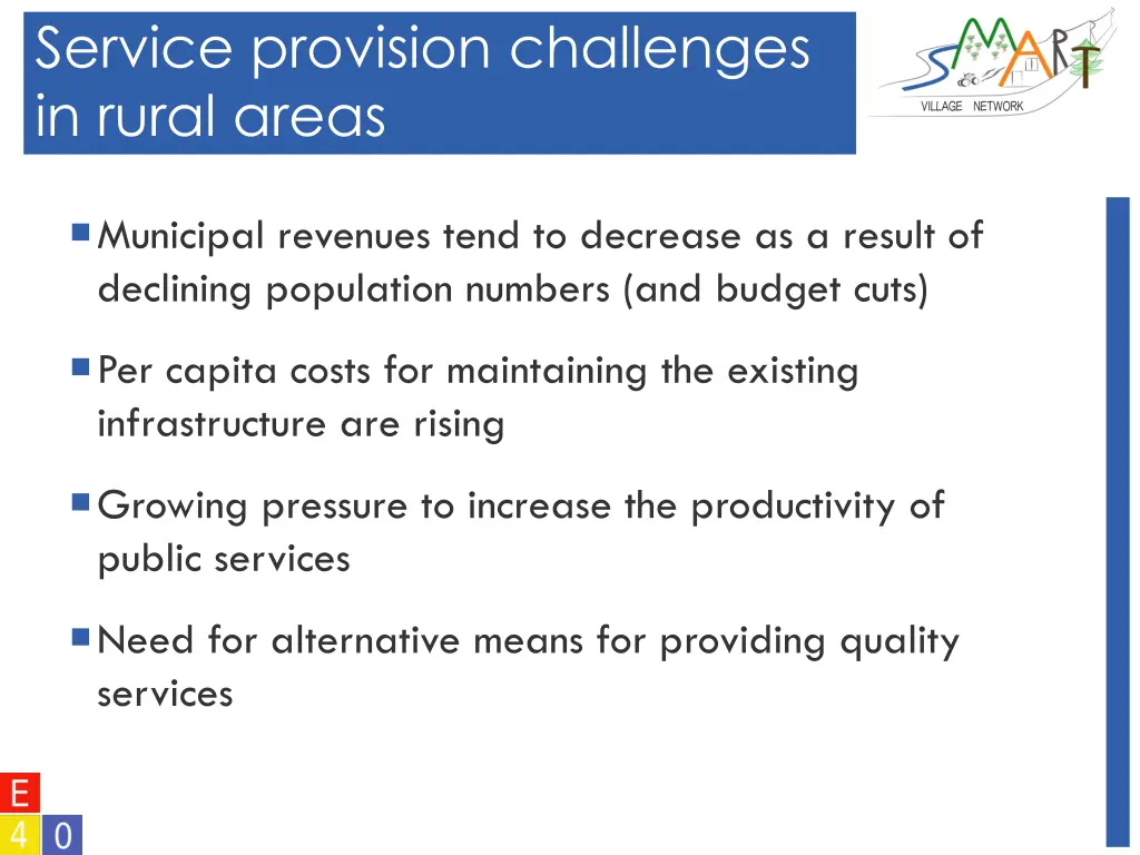 service provision challenges in rural areas