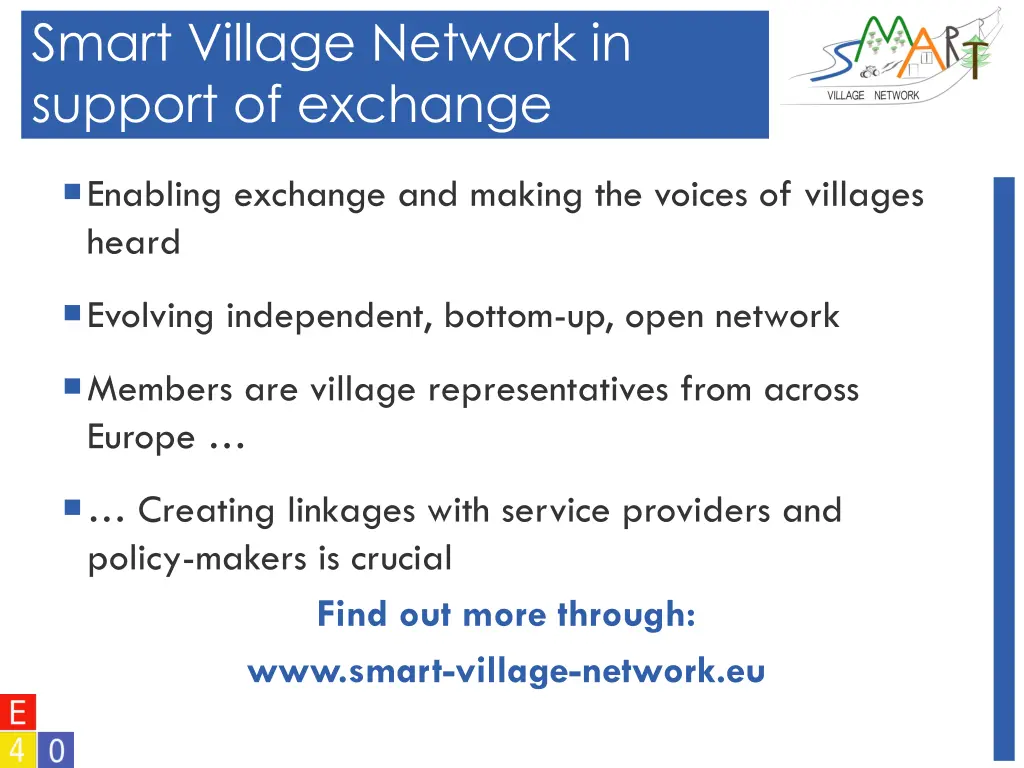 smart village network in support of exchange