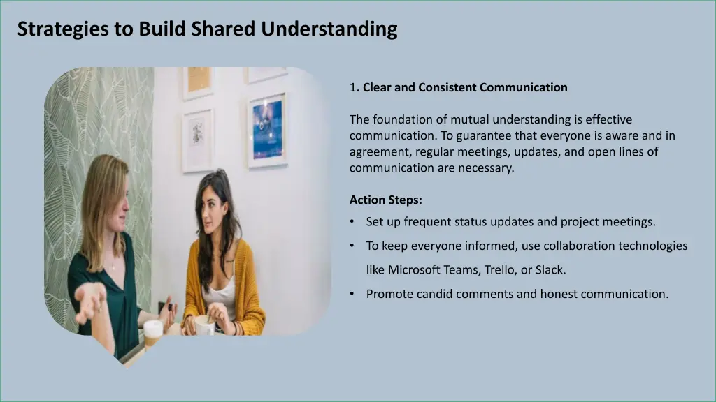 strategies to build shared understanding