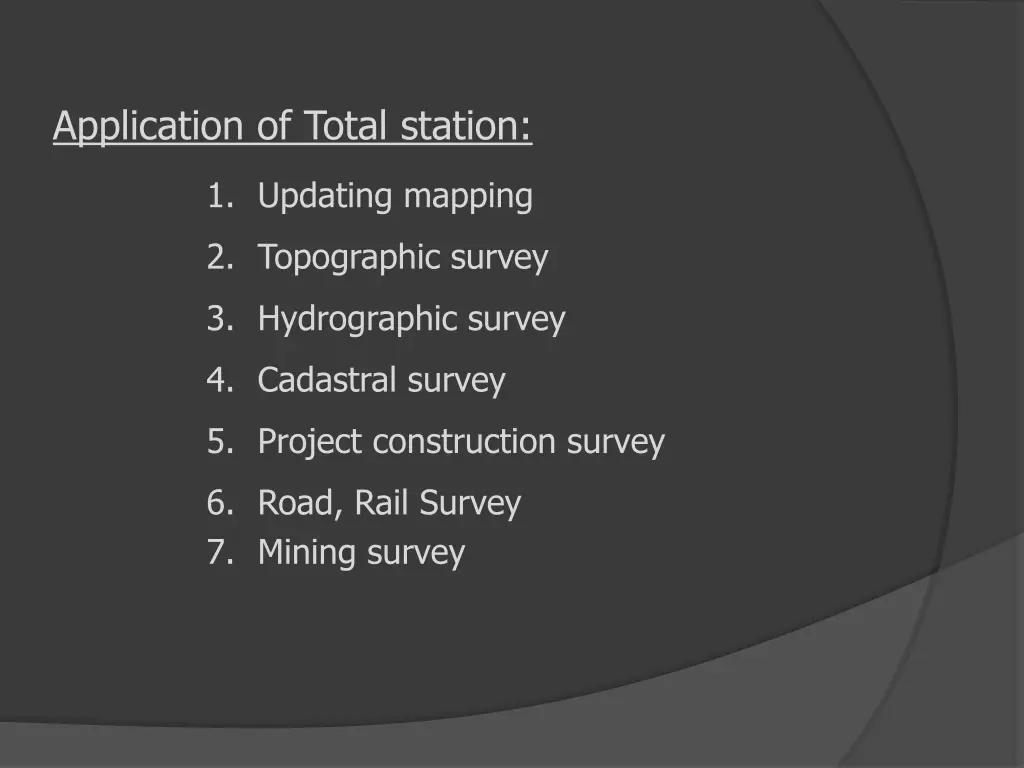 application of total station