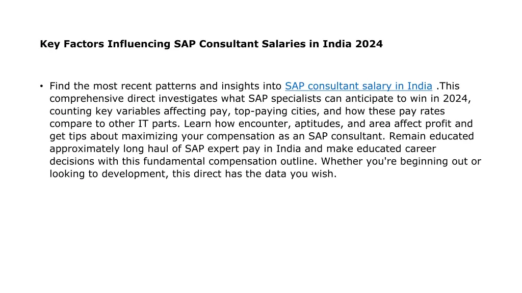 key factors influencing sap consultant salaries