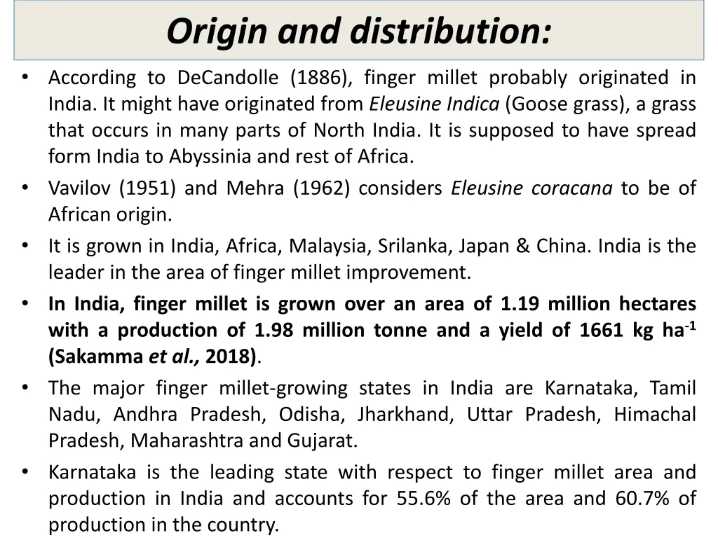 origin and distribution