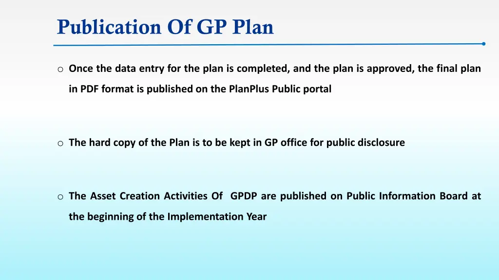 publication of gp plan