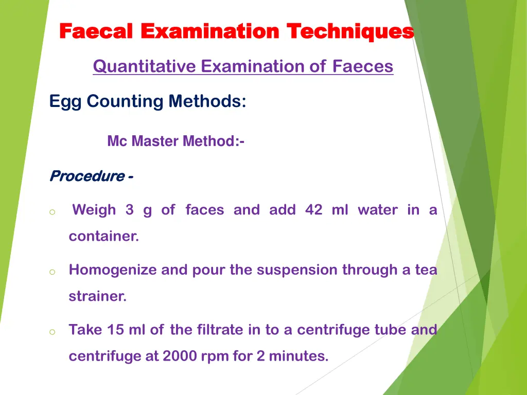 faecal faecal examination techniques examination 18