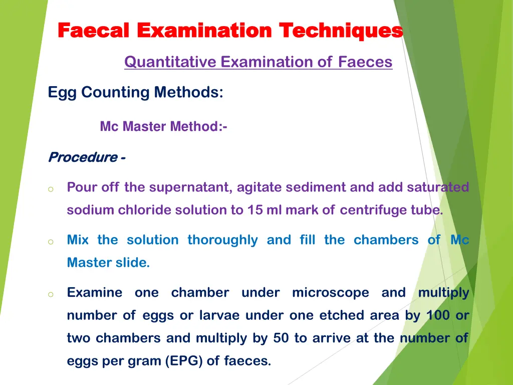 faecal faecal examination techniques examination 19