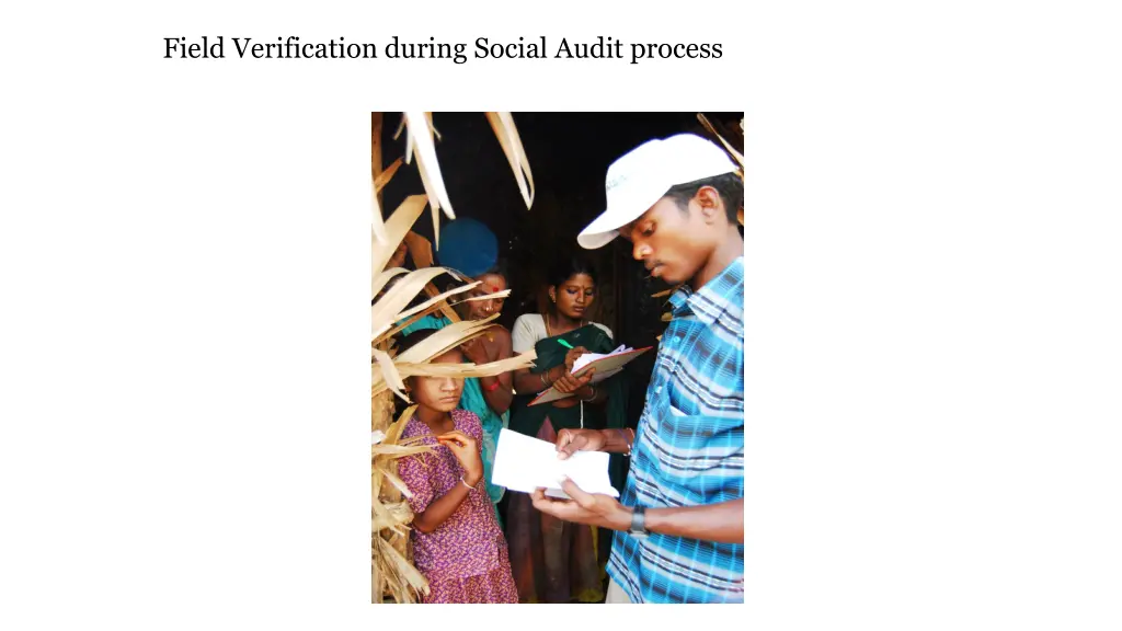 field verification during social audit process