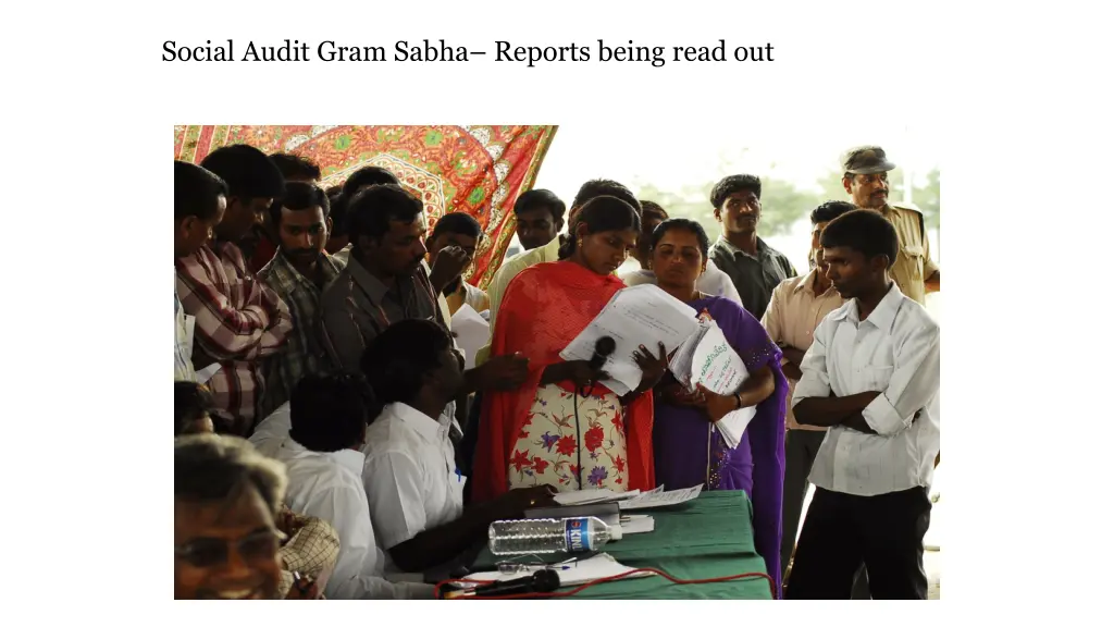 social audit gram sabha reports being read out