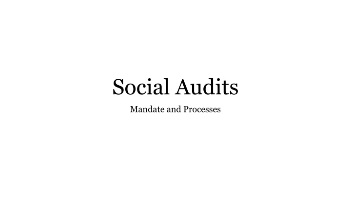 social audits