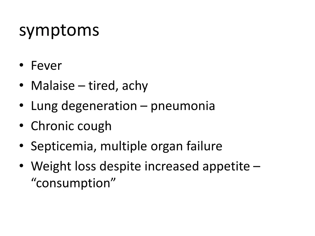 symptoms