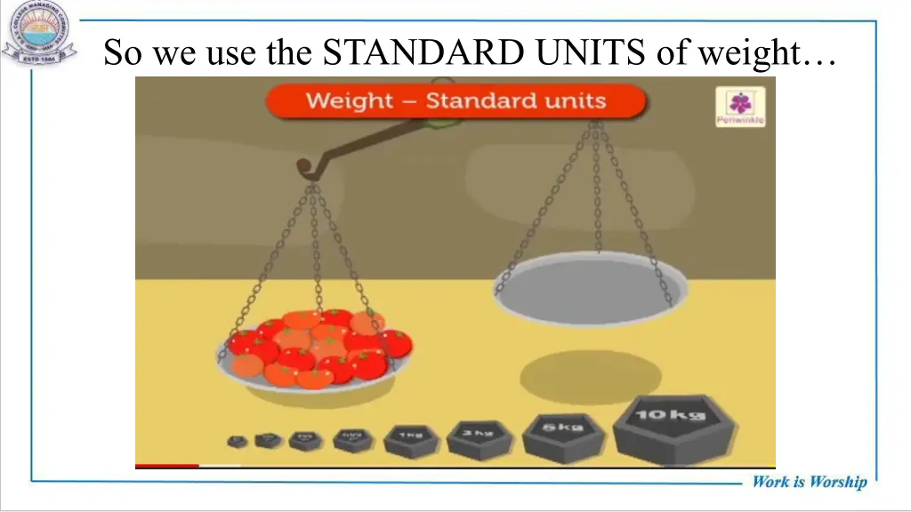 so we use the standard units of weight