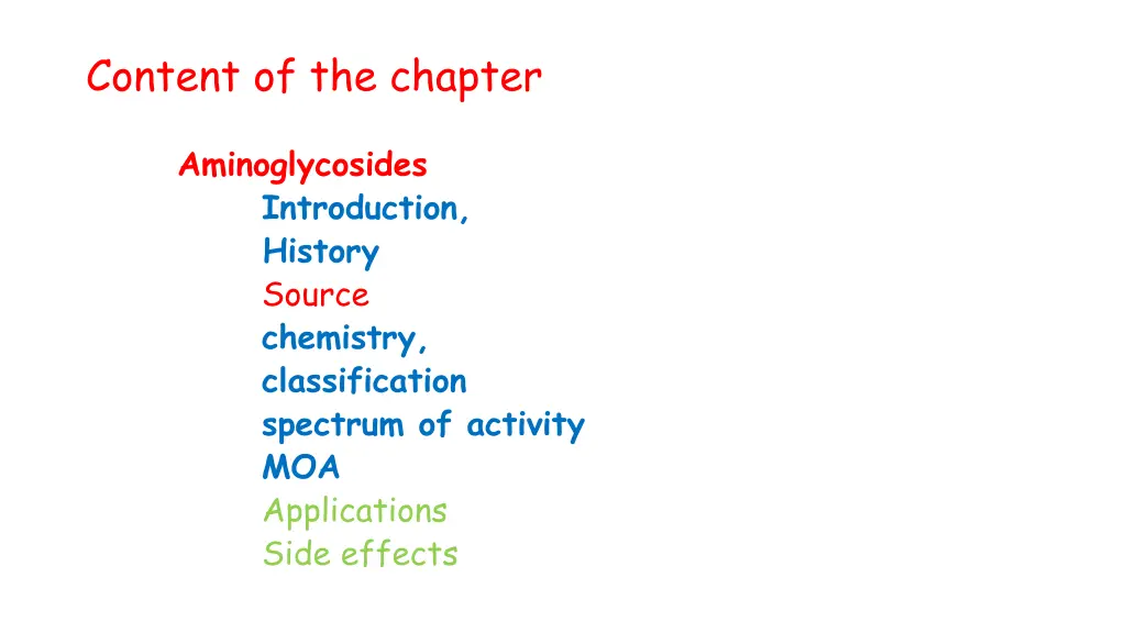 content of the chapter