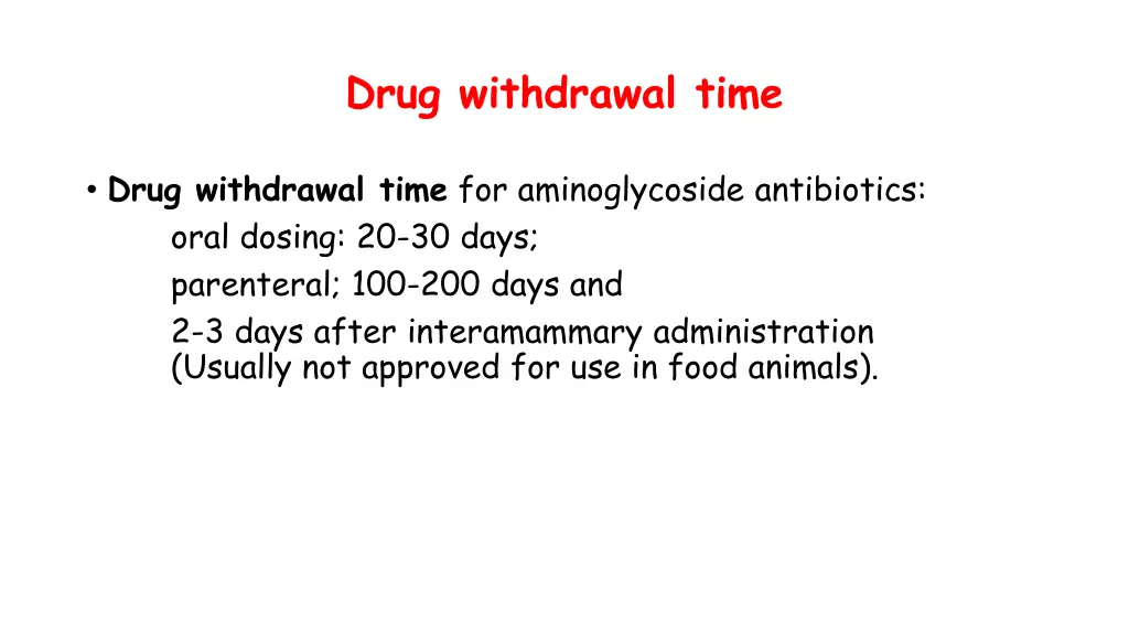 drug withdrawal time