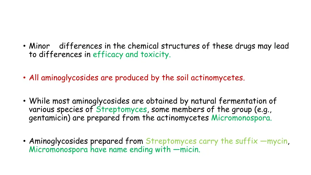 minor differences in the chemical structures