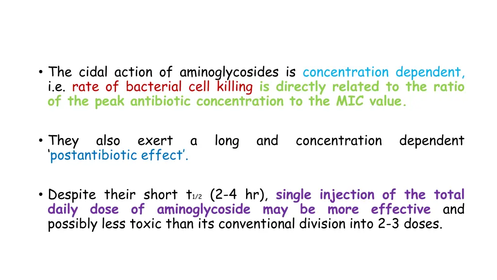 the cidal action of aminoglycosides