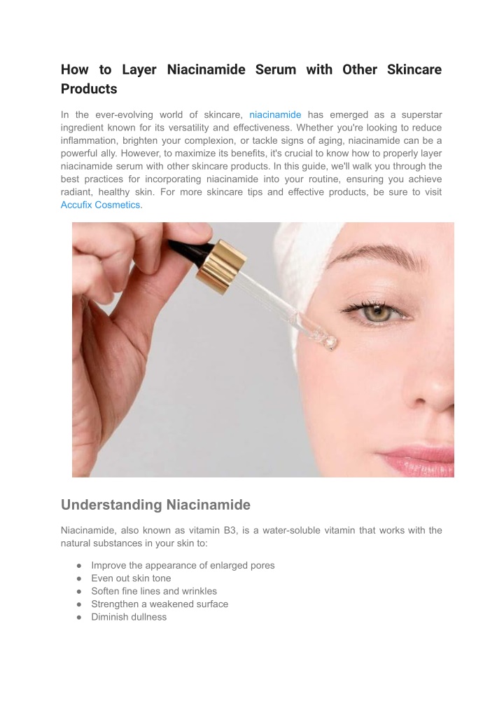 how to layer niacinamide serum with other