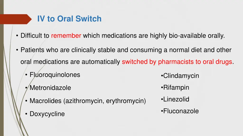 iv to oral switch