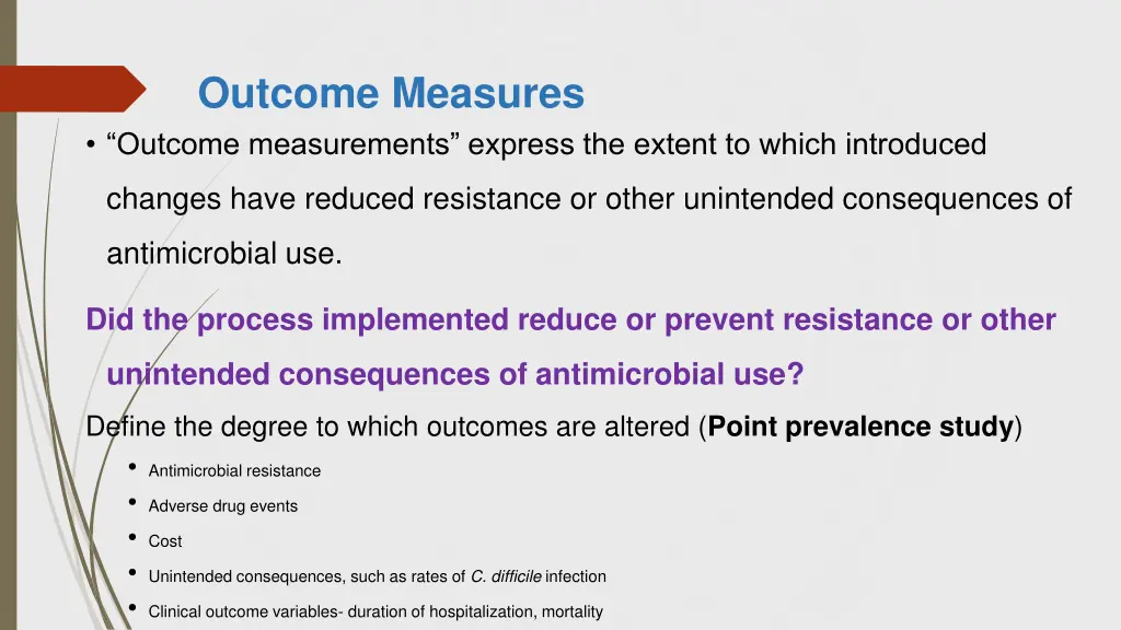 outcome measures outcome measurements express