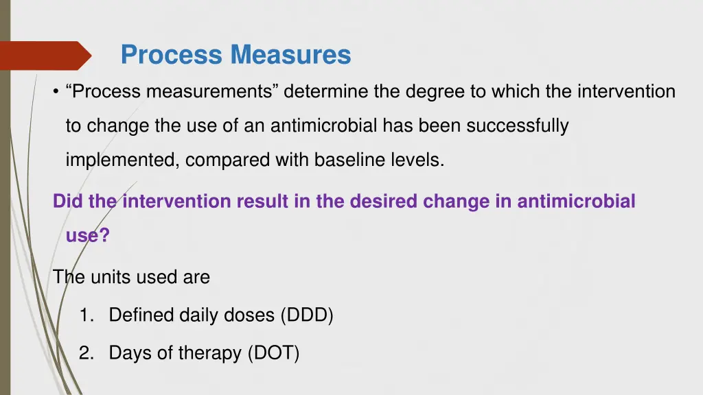 process measures