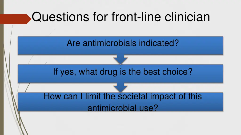 questions for front line clinician