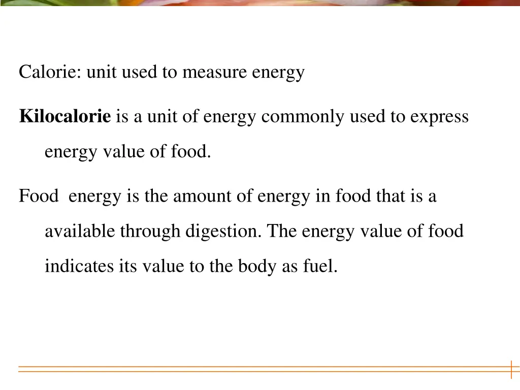 calorie unit used to measure energy