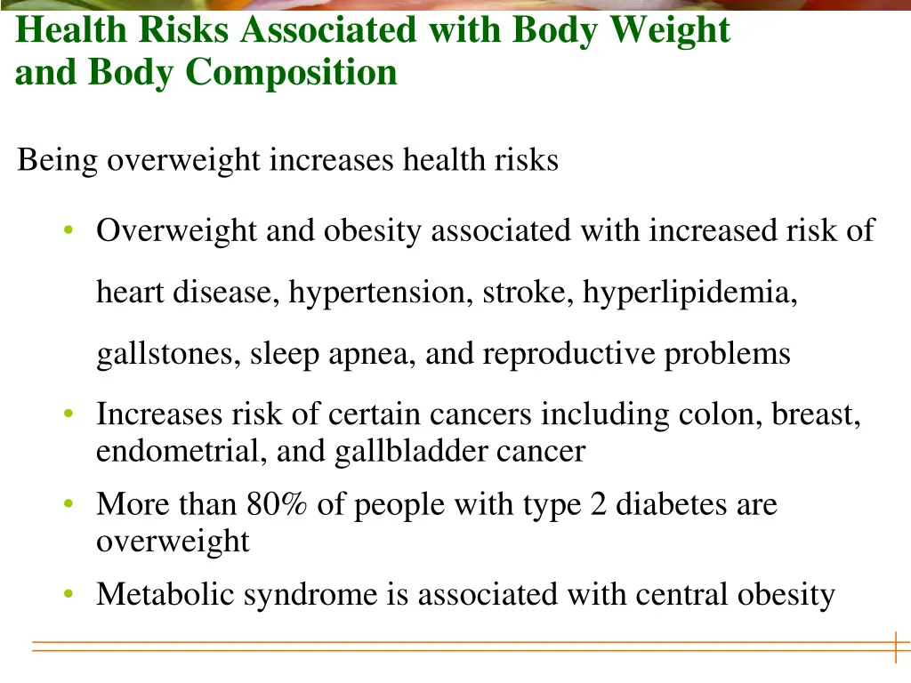 health risks associated with body weight and body