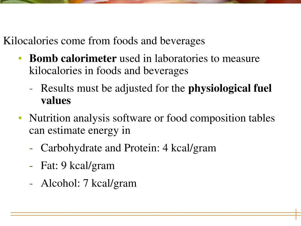 kilocalories come from foods and beverages bomb