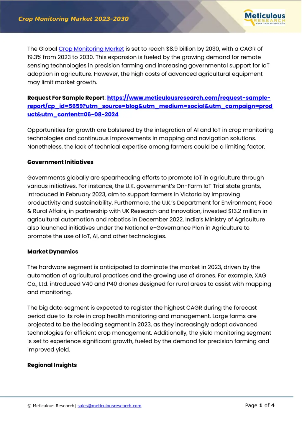 crop monitoring market 202 3 203 0