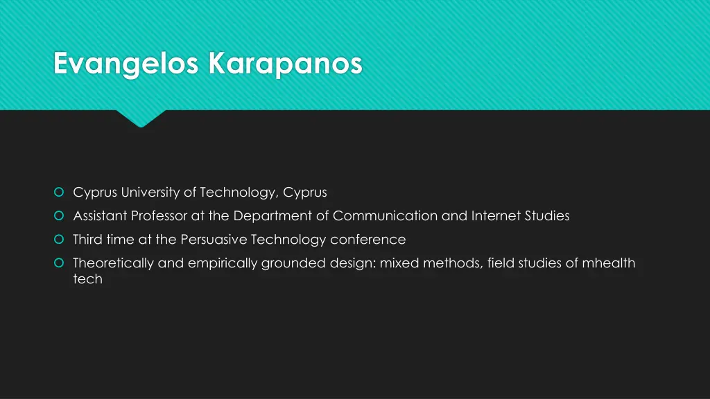 evangelos karapanos