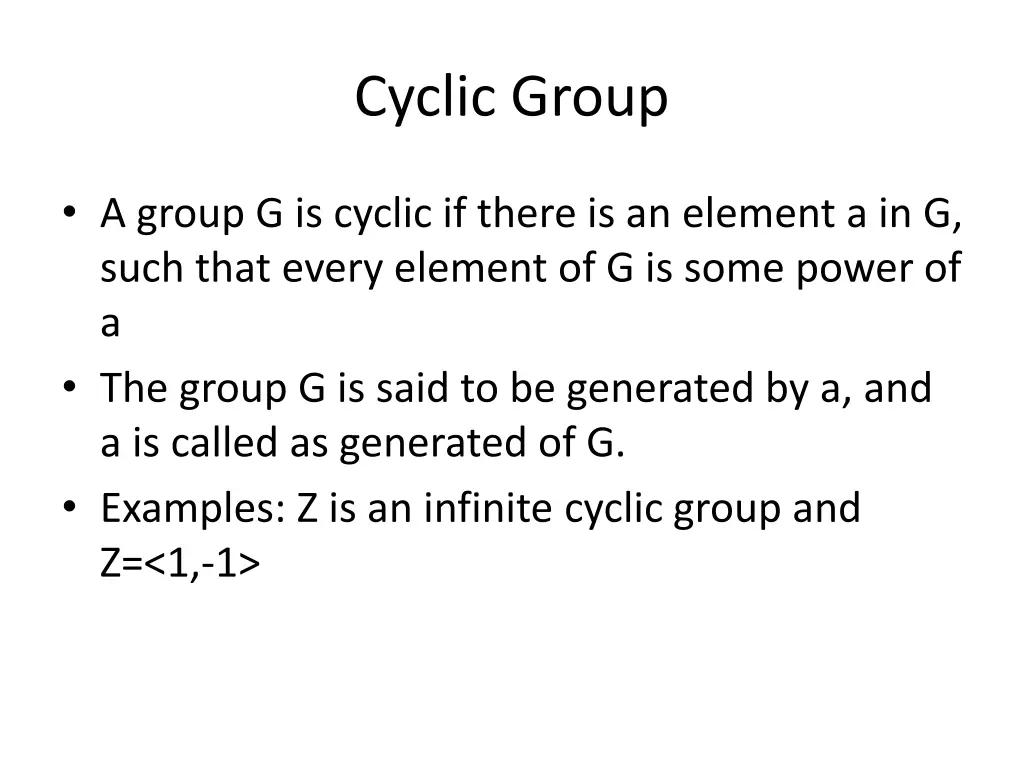 cyclic group