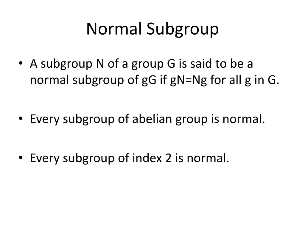 normal subgroup