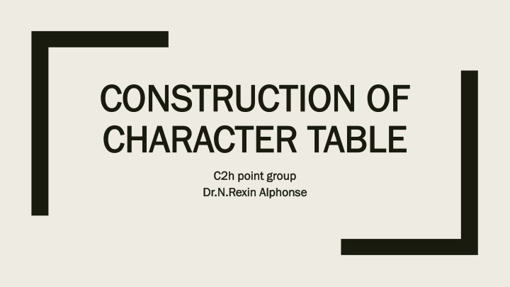 construction of construction of character table